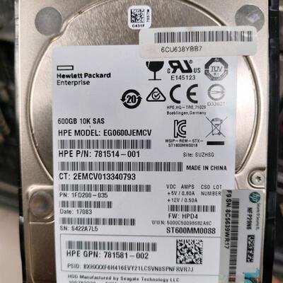 HP/惠普 781516-B21 781577-001 600G SAS 2.5 10K 12G服务器硬盘