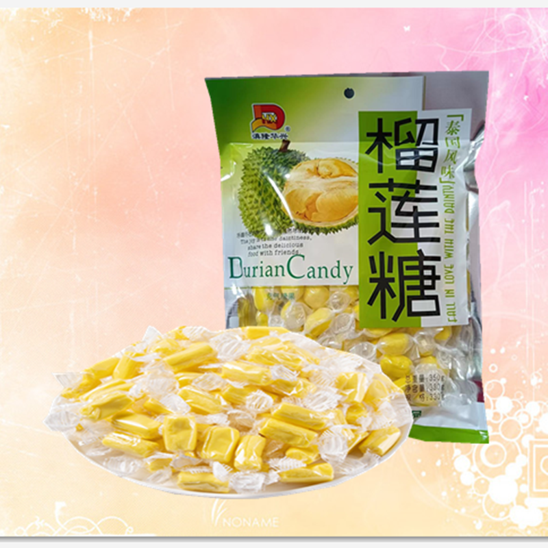 云南榴莲味糖果330g滇隆华兴泰国风味榴莲糖休闲糖果充气糖果包邮