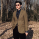 羊毛呢西服咔叽R 美式 男士 外套绅装 复古人字纹粗花呢羊毛西装