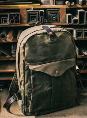 美式复古防泼水重磅油蜡帆布70307双肩背包男女通用电脑旅行书包