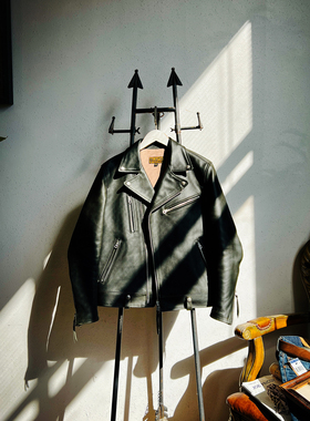 口碑之王！头层牛皮翻领斜拉机车夹克修身男士真皮皮衣