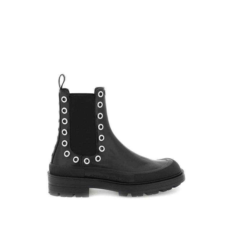 alexander mcqueen stack chelsea切尔西靴时尚靴男士套筒中筒靴