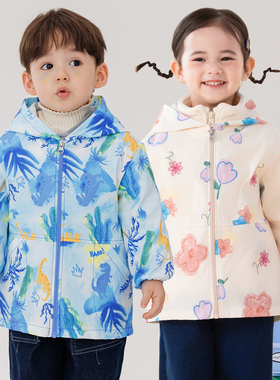 宝宝羽绒服外穿罩衣秋冬长袖防水护衣幼儿园吃饭防脏儿童拉链罩衫