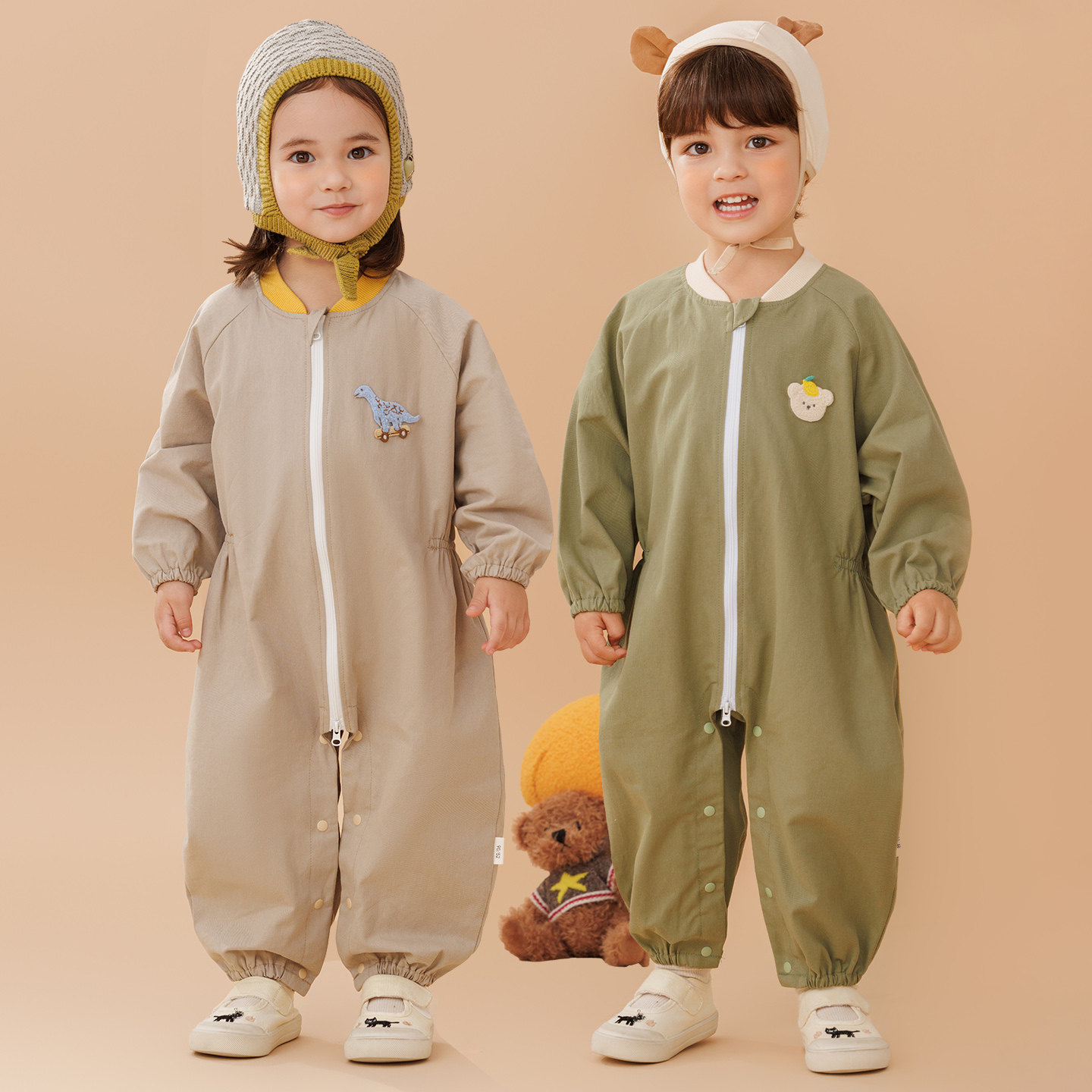 宝宝吃饭防脏罩衣长袖秋冬拉链爬爬服婴幼儿哈衣外穿连体护衣罩衫,童装/婴儿装/亲子装,连身衣/爬服/哈衣,淘宝优惠券,粉丝福利购,淘宝优惠卷