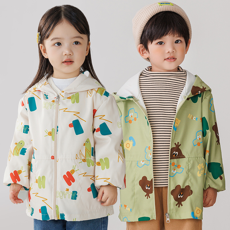 儿童休闲防水印花罩衣