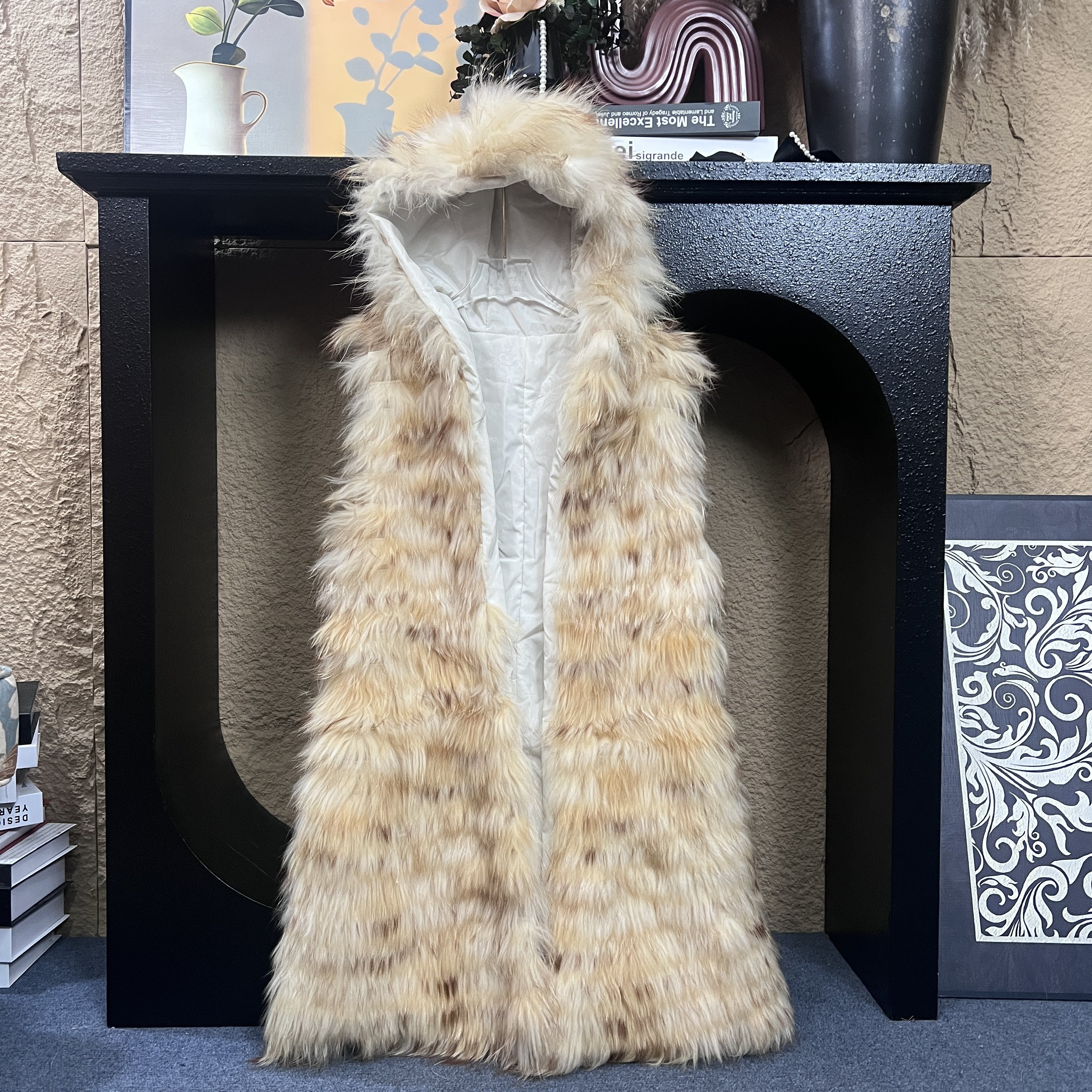 2025年冬季新款中长款皮草外套女宽松遮肉连帽上衣,女装/女士精品,皮草,淘宝优惠券,粉丝福利购,淘宝优惠卷