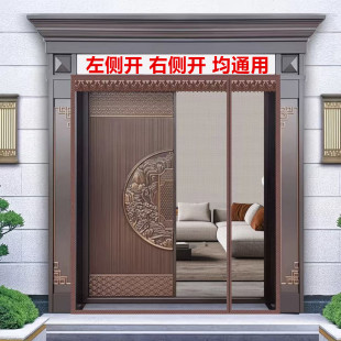 2026新款夏季防蚊门帘别墅农村入户大门专用侧开磁条金刚网纱帘