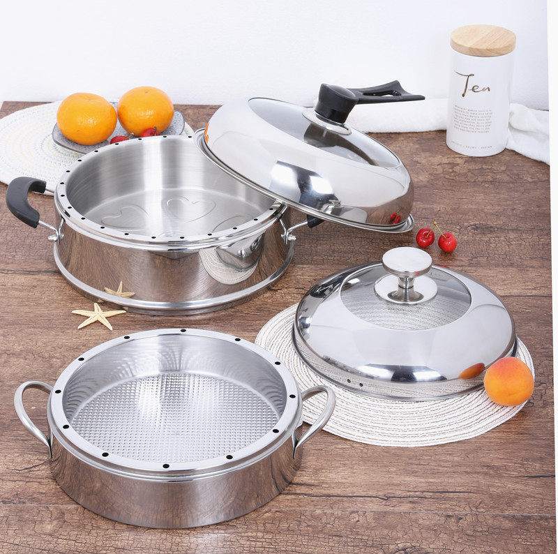 蒸锅锅盖加厚电蒸笼盖子不锈钢可视