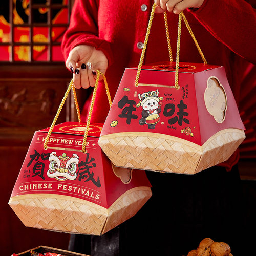 2026马年货瓦楞特产包装盒年味腊肠农产品礼品盒贺岁新禧高档礼盒