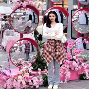 网红打卡哈哈镜室内外交通广角镜凸面镜道路转角弯镜反光镜凹凸镜