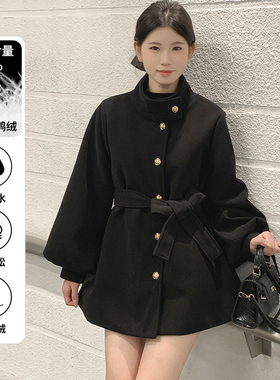 【白鸭绒】BULE蓝色星球冬季2025保暖内胆加厚呢子大衣毛呢外套女