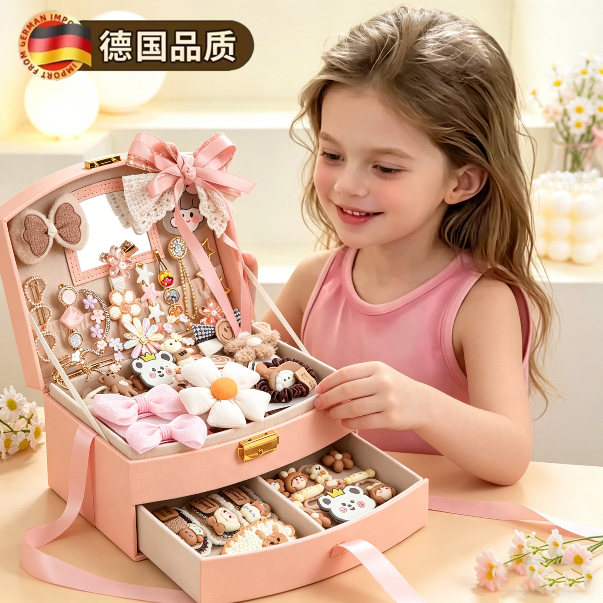 德国儿童发饰礼盒套装玩具女孩的6岁7女童生日礼物公主首饰小朋友