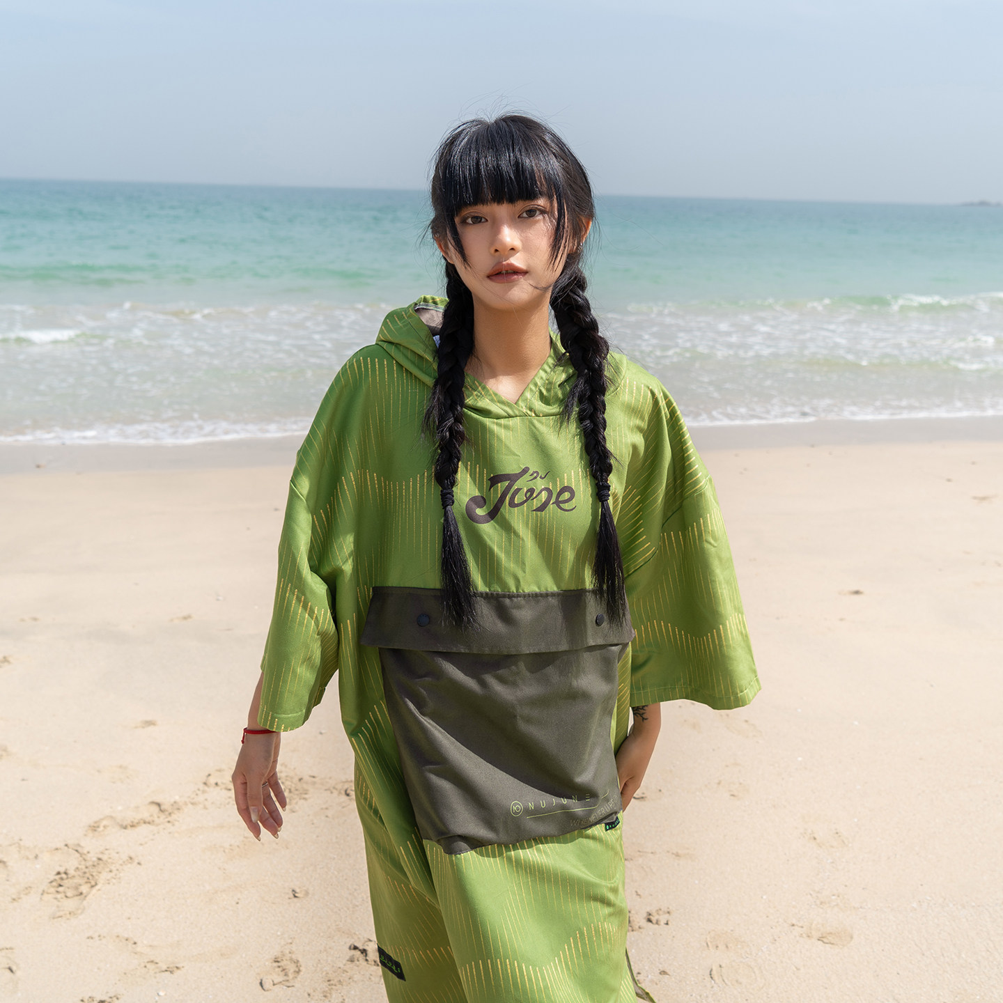 NuJune新款游泳毛巾衣海边换衣