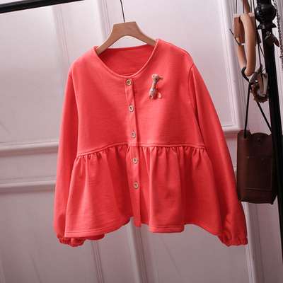 复古日系娃娃衫卫衣女加厚大码