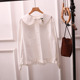 花边减龄设计感上衣打底衫 日系娃娃领白衬衫 女百搭宽松文艺大码 胖