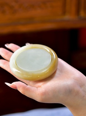 天然新疆和田玉《套镯》和田玉且末糖且末料578899