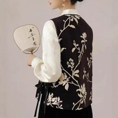 女装 新中式 中国风清冷禅意提花马甲气质洋气叠穿背心坎肩2025春款