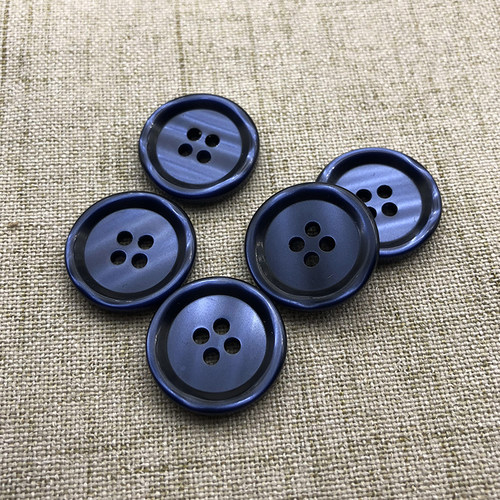 纽扣百搭风毛呢西装深蓝色珠光