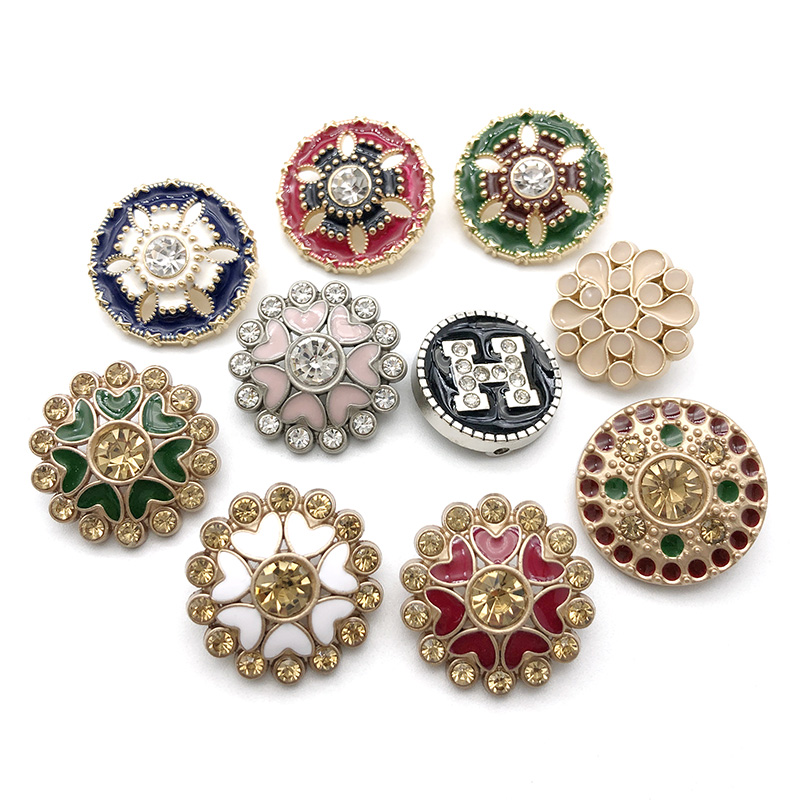 小香金属纽扣镶钻珍珠点油钮扣女装外套羊绒粗布花呢大衣扣百搭