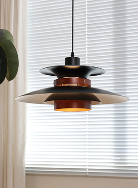 法式复古黑色PH5餐厅吊灯中古美式胡桃木色卧室书房吧台高级感灯