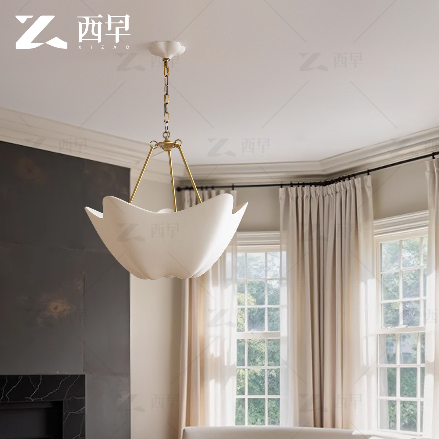 美式VC Cosima石膏法式客厅吊灯侘寂风设计师餐厅卧室别墅复古灯
