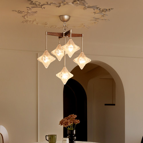 西早法式中古星星吊灯餐厅灯卧室主灯别墅楼梯复式高级轻奢客厅灯