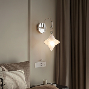 Deco玻璃餐厅玄关岛台卧室床头复古灯新款 中古壁灯Art 法式 星星