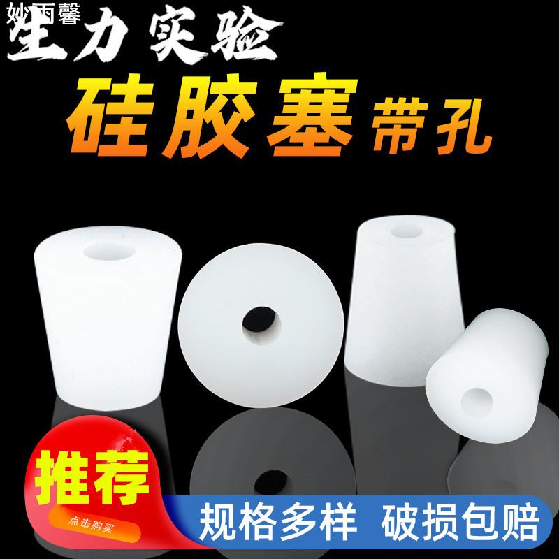 带孔硅胶塞试管硅胶塞食品级硅胶塞带孔硅胶堵头双孔塞子酿酒仪器