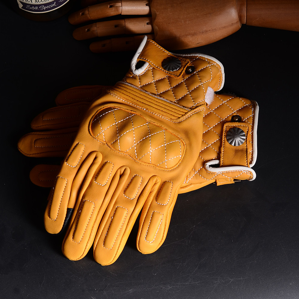 新款手套男进口羊皮硬壳哈雷摩托车骑行驾驶防护触屏骑士真皮手套