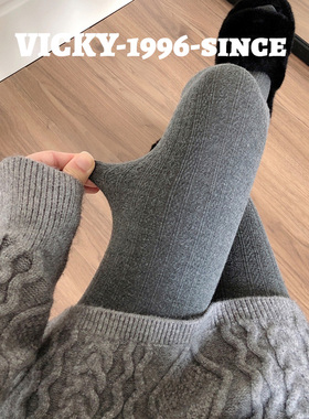 日本Vicky2025新款天鹅绒连裤袜秋冬显瘦灰色打底裤复古休闲底袜