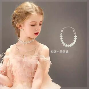 新品儿童韩版珍珠项链轻奢礼服演出配饰小公主超仙小孩生日女童