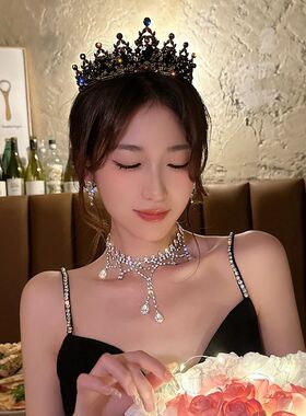 派对lady欣欣子晚会ins闪闪满钻水钻项链2024年新款高级设计感