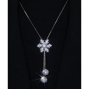 爆款网红毛衣链女旋转锆石2024年新款气质高级感轻奢长款项链饰品