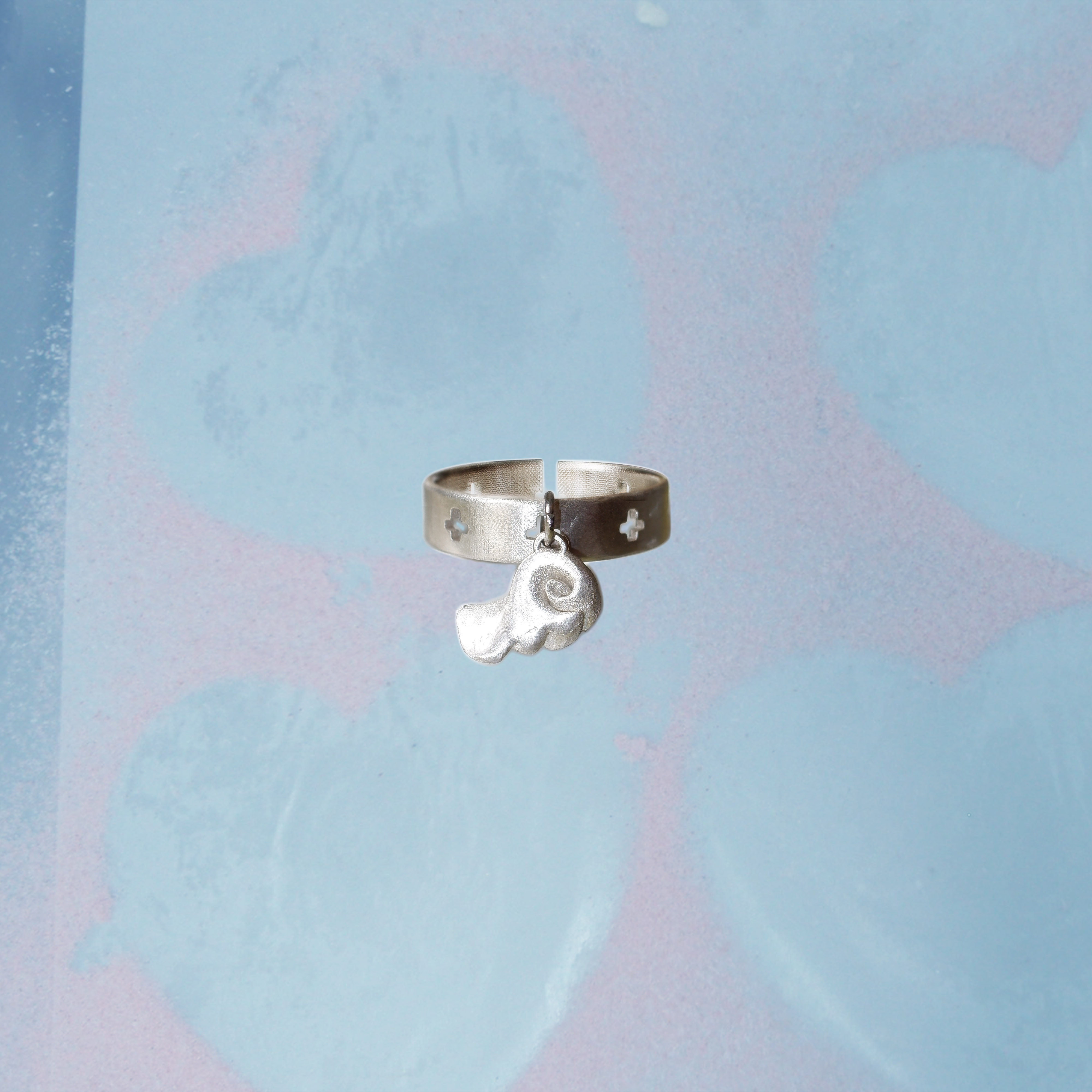 幸福的草-天使翅膀开口戒指 铜 纯银戒指 手工 原创