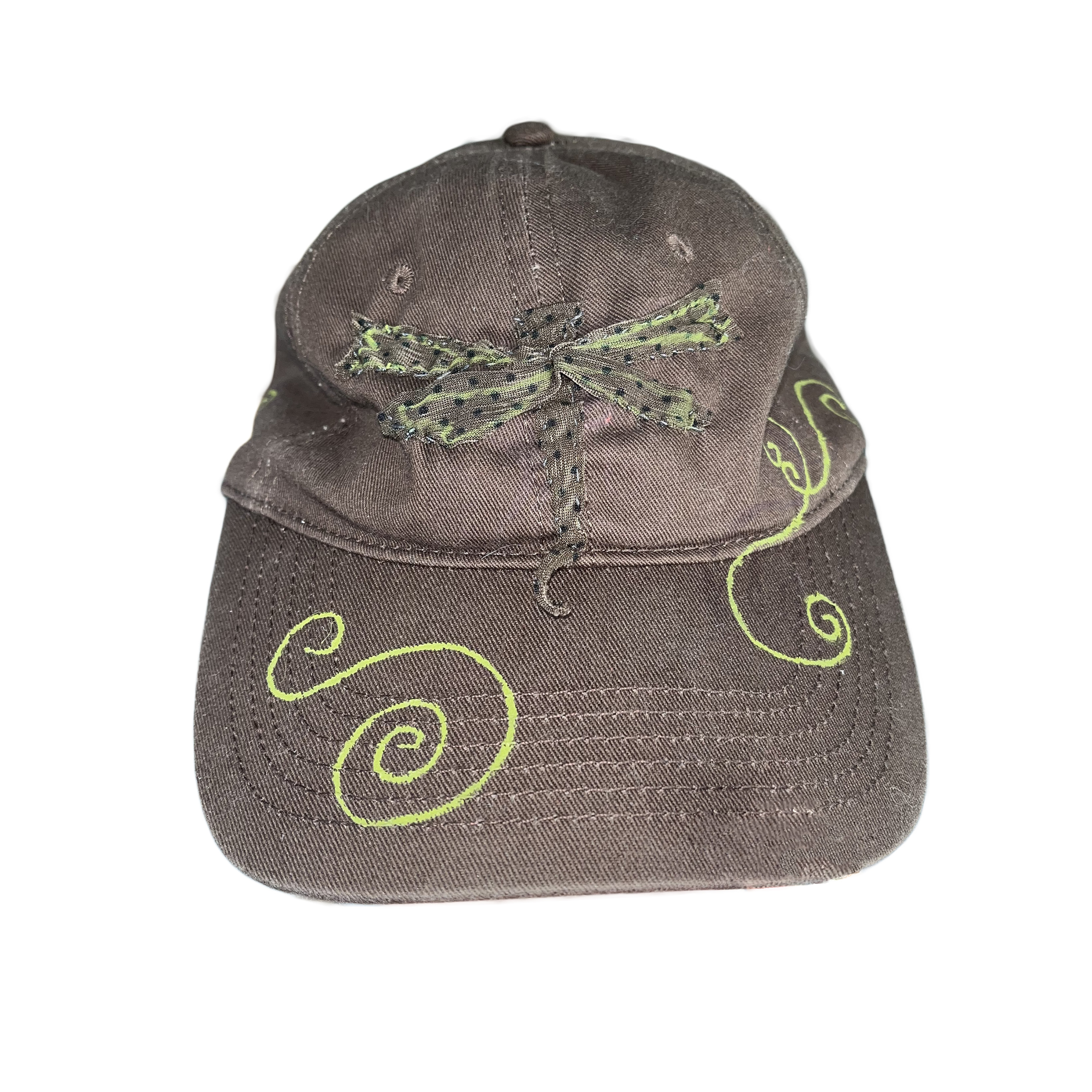 幸福的草 波点蜻蜓棒球帽 手绘自制原创设计 植物自然系可爱