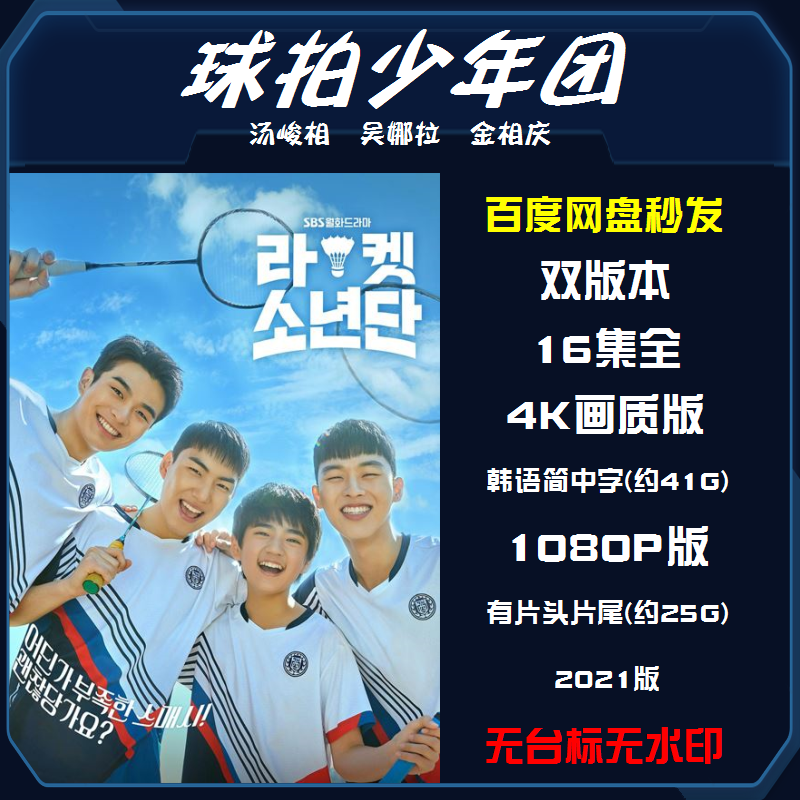 球拍少年团 韩剧全集16集全4k剧集1080p霏装饰画