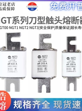 正浩正熔陶瓷保险管 NGT00 NGT1 NGT2 NGT3 63A100A250A熔断器芯