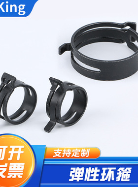 源厂Q673B钢带式弹性环箍  燕尾式弹性胶管卡箍 电镀黑色达克铬