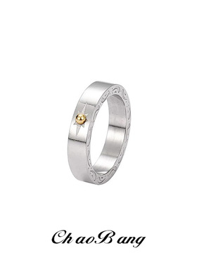 戒指设计男潮高级感钛钢食指指环宽冷淡个性不掉色小众