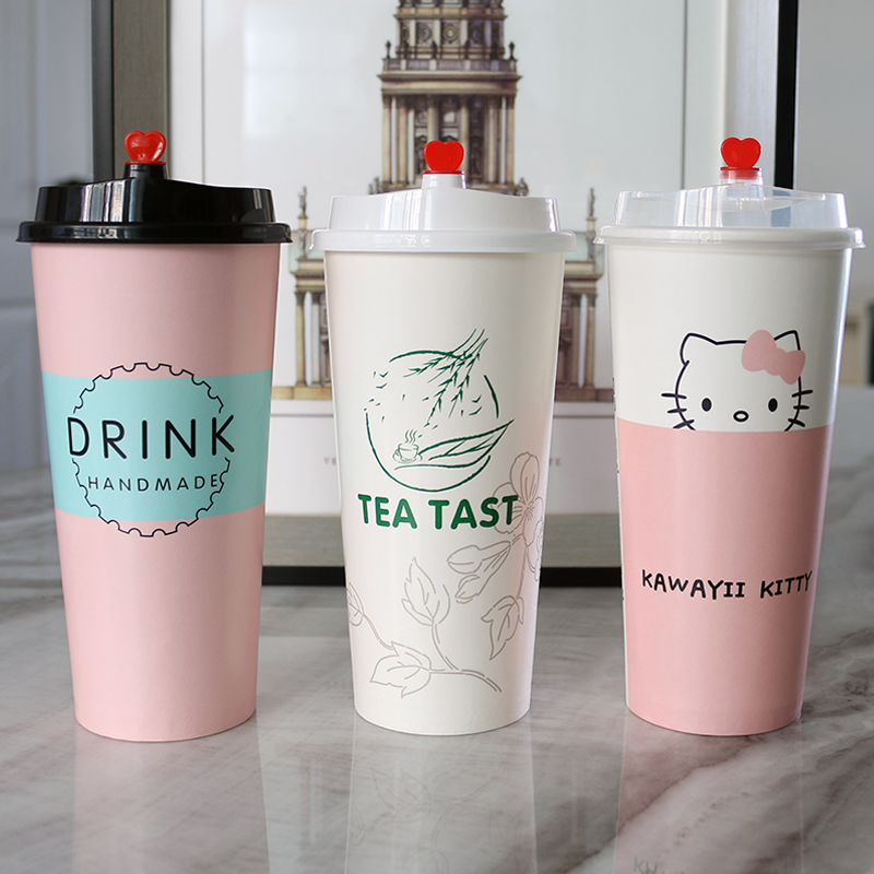 可封口一次性咖啡杯双淋膜热饮杯