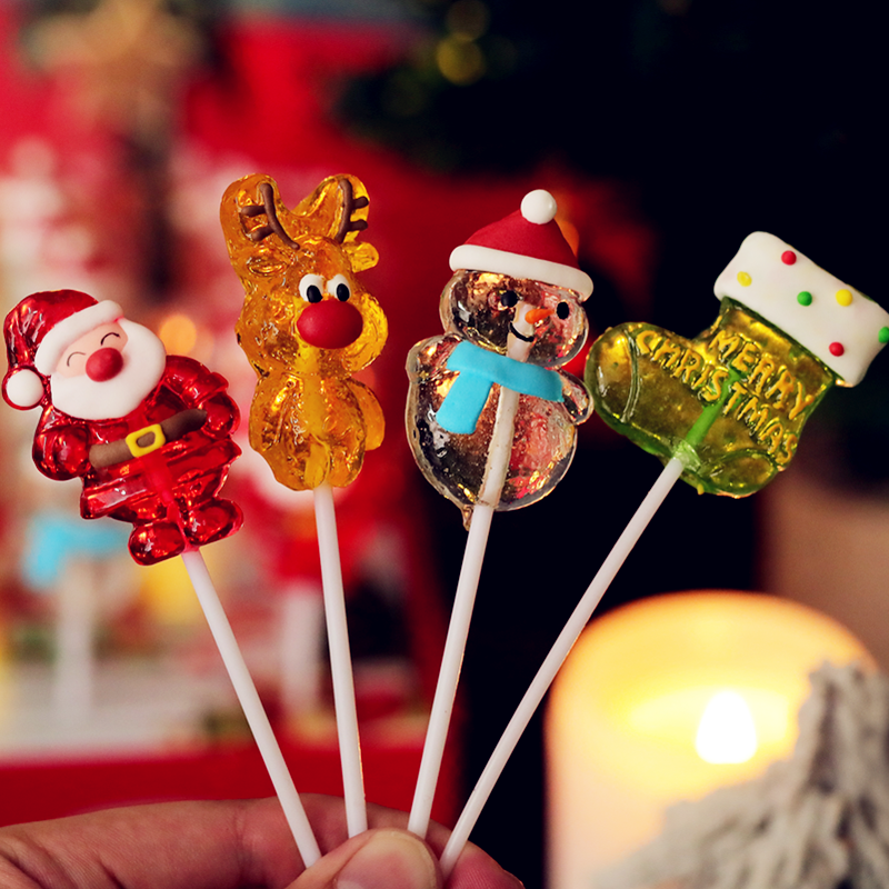 圣诞节卡通棒棒糖棉花糖礼盒装儿童创意礼物货糖果情人小零食糖果