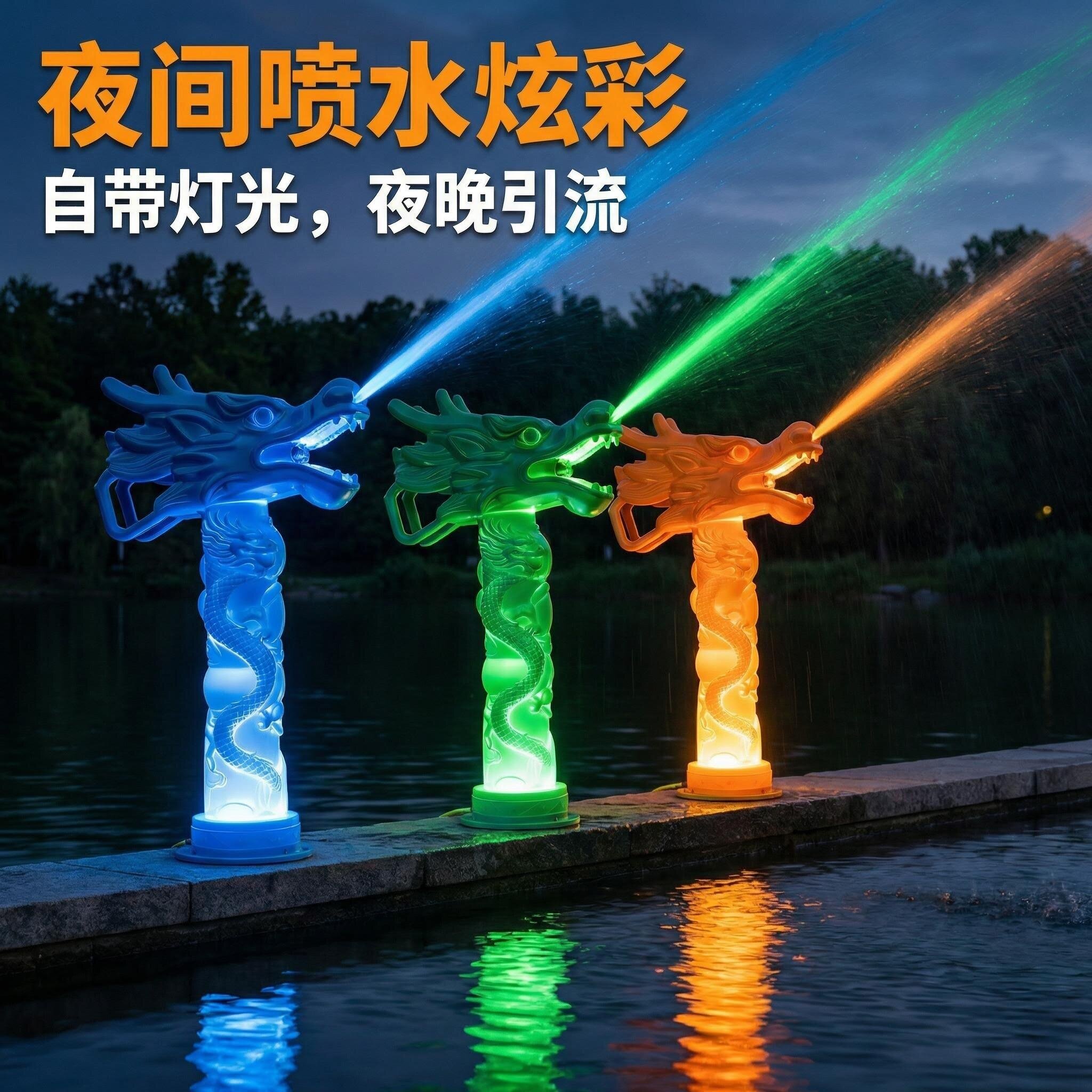景区共享旋转加特林水枪水上乐园互动水炮游乐露营户外泼水节气氛