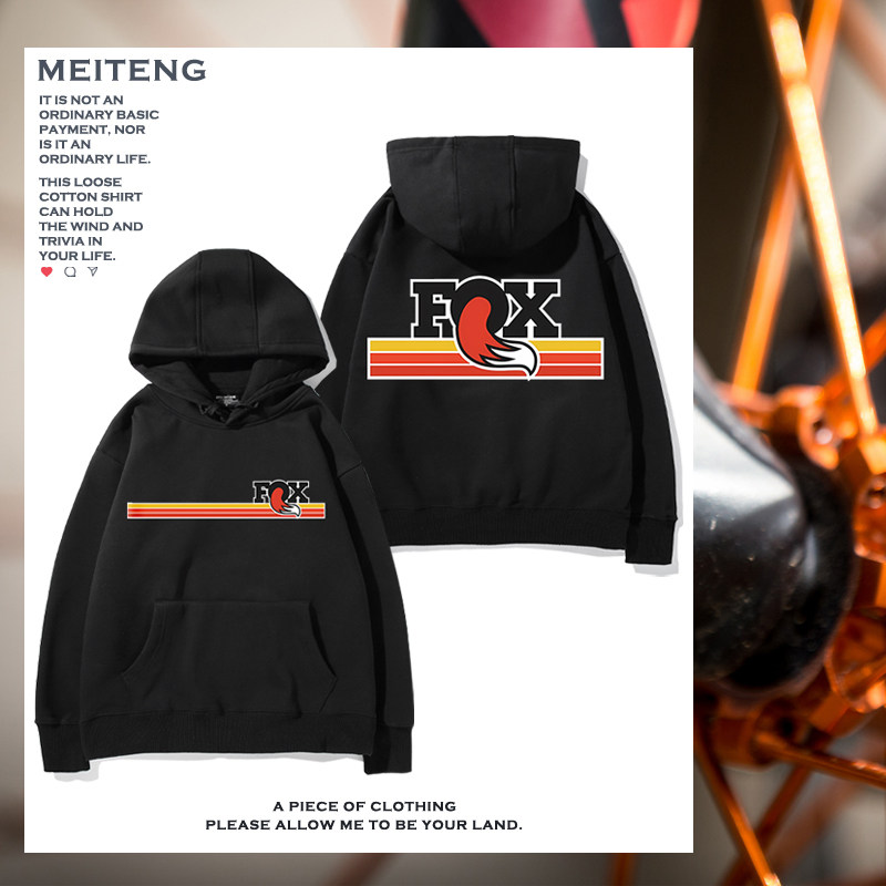 Fox越野摩托车山地自行车骑行宽松连帽卫衣男女秋冬宽松百搭衣服