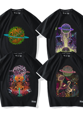 Rings of Saturn土星环xeno死亡金属男士黑色纯棉休闲百搭短袖T恤