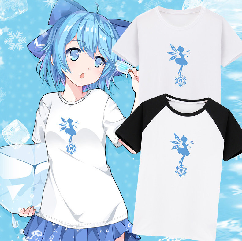 东方project周边男女服装笨蛋⑨琪露诺9短袖t恤二次元动漫衣服夏