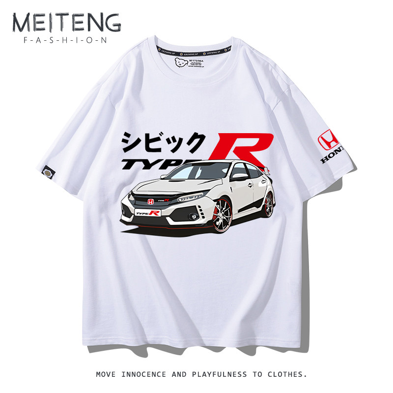 thumbnail for Civic Civic Car Vintage Print Short Sleeve Men's and Women's New Loose Versatile T-Shirt Trend for Summer 2025