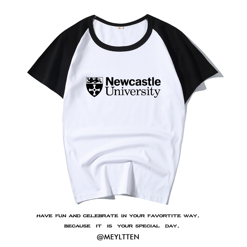 英国纽卡斯尔大学 tshirt 短袖t恤衫 男女学生高考t恤定制