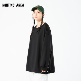 Hunting Area2022AW下摆开叉简约纯色宽松落肩圆领卫衣男女同款