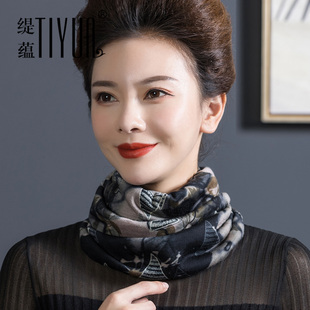 围巾女冬季2025新款双面羊毛针织套头围脖护颈百搭丝巾护脖套保暖