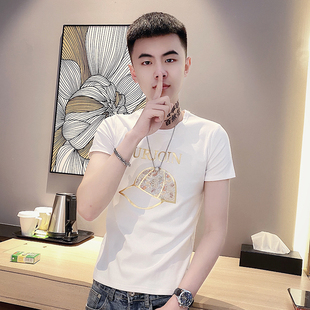 短袖男士潮牌ins超火纯棉t恤衫夏季男装2025新款爆款半袖体恤上衣